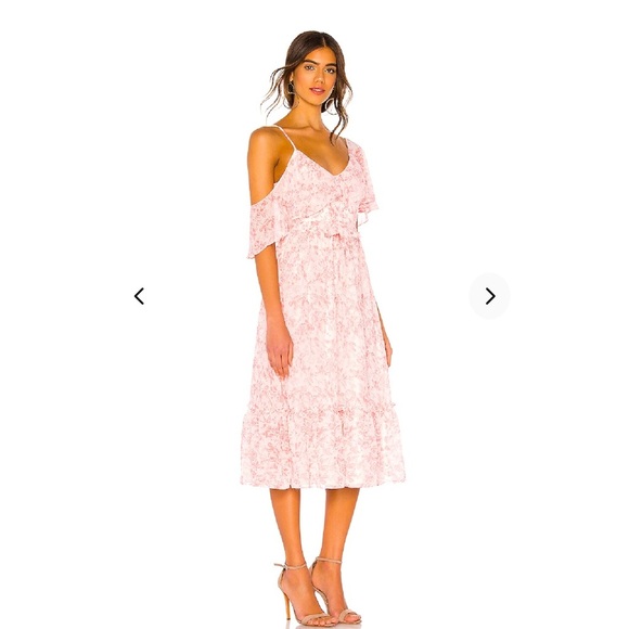 Lovers + Friends X Revolve  Midi Floral Off The Shoulder Dress Size Medium - Picture 1 of 15